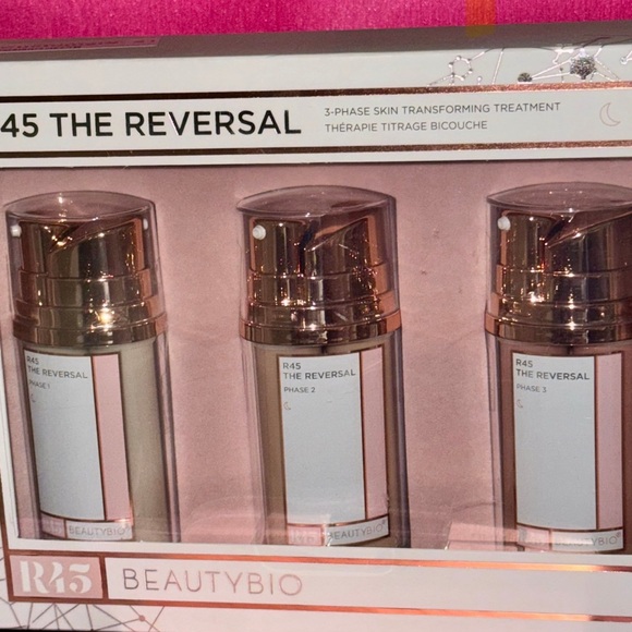 BeautyBio R45 The Reversal Skincare Serum Set - Gold and White